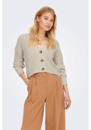 Only Kadın V Yaka Örme Hırka 65515211521 Bej