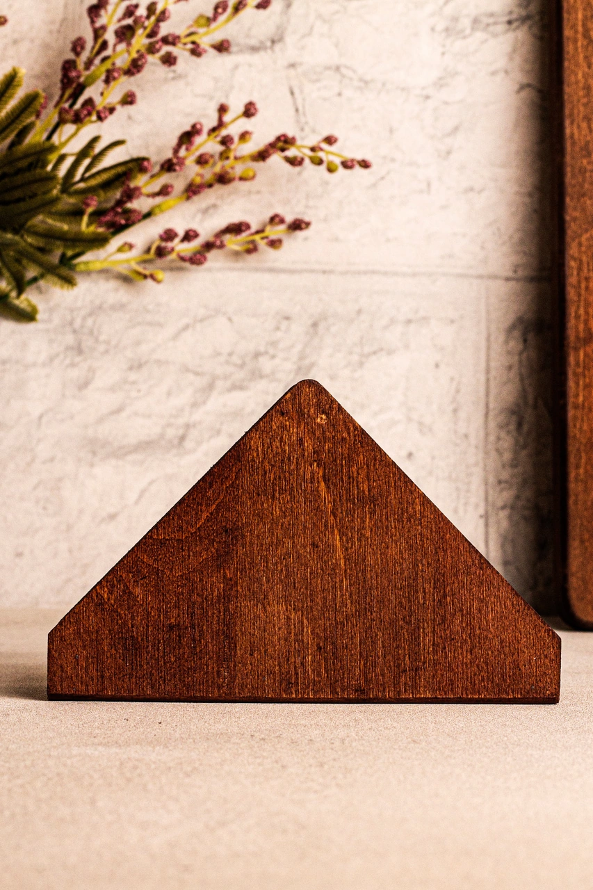 Snippy Zaro - Ahşap Peçetelik Masaüstü Peçete Organizeri Kahverengi