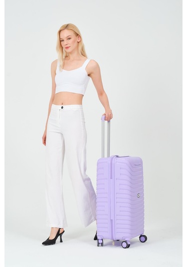 Keo-plus Lila Orta Boy Silikon Kırılmaz Pp Valiz Siyah