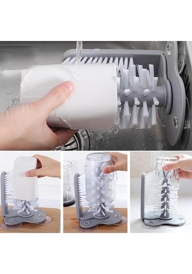 Zmc Bilişim Pratik Kolay Fonksiyonel Vantuzlu Elde Bulaşık Yıkama Fırçası