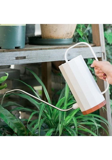 Pazly Plastik Bahçe Sulama Karesi, Uzun Eğimli Ağızlı, Hafif Ve Leak-proof, İç Ve Dış Bahçe Bitkileri İçin, Kuzey Avrupa Stili Beyaz