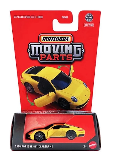 Matchbox Moving Parts - 2020 Porsche 911 Carrera 4s Sarı