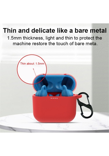 Dofolink Skullcandy Indy Evo İçin Silikon Koruyucu Kılıf, Şarj İçin Kapağı Kaldırmaya Gerek Yok, Yüksek Dayanıklı, 1:1 Hassas Delik Tasarımı, Siyah