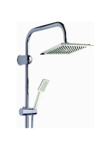 Durotek Kare Tepe Duş Sistemleri Krom - Beyaz