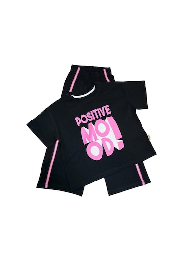 İspanyol Paça Kız Çocuk Alt Üst Takım Siyah