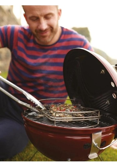 Weber Smokey Joe Premium 37 Cm Crimson Kırmızı Tuck-n-carry Kapak Kilidi Portatif Kettle-124 Siyah