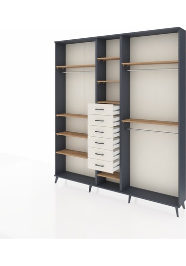 Arges Dolap 10 Raflı 6 Çekmeceli 3 Askılı 220x30x243 Antrasit-çam/aytaşı Atlas Çam/aytası Arges Dolap 10 Raflı 6 Çekmeceli 3 Askılı 220x30x243 Antrasit-çam/aytaşı Atlas Çam/aytası