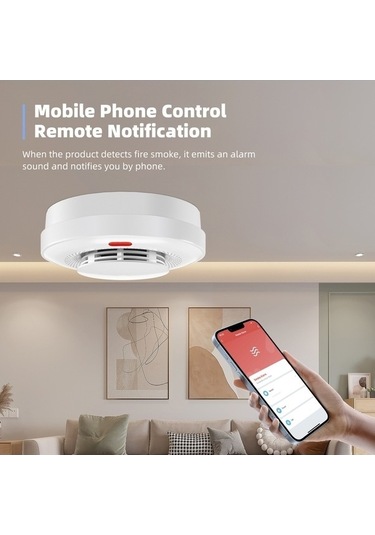 Trendooze Tuya Akıllı Duman Dedektörü: Yüksek Sesli Alarm, Wifi, App Kontrol, 2.4ghz