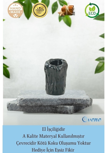 Mumluk Şamdan Tealight Mum Uyumlu Büyük Erimiş Mum Model - Siyah