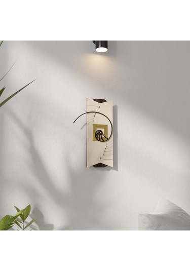 Dekoratif Fibonacci Tasarımlı Ahşap Duvar Saati Kahverengi