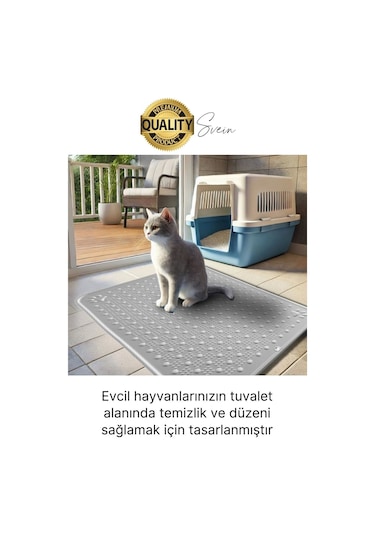 Svein Evcil Hayvan Tuvalet Önü Paspası Silikon Mama Kum Matı