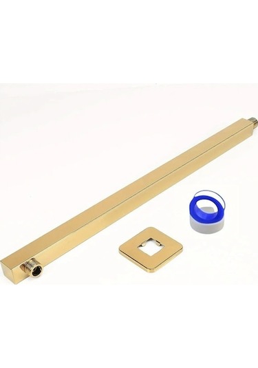 Fastbuy Challenger Altın 40cm Ayarlanabilir Yağmur Duş Kolu Ptfe Contalı Sızdırmaz 304 Paslanmaz Çelik Altın Altın