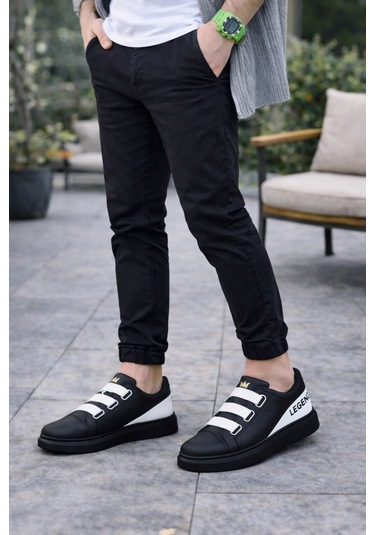 Aymood Jy029 Mono Bağcıksız 3 Bantlı Lastikli Legend Cilt Erkek Günlük Sneaker Ayakkabı Cst - Siyah/beyaz Aymood Jy029 Mono Bağcıksız 3 Bantlı Lastikli Legend Cilt Erkek Günlük Sneaker Ayakkabı Cst - Siyah/beyaz