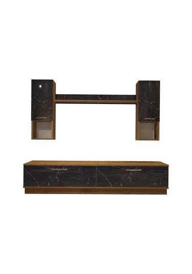 Decoraktiv Eko 5dab Mdf Std Tv Ünitesi Tv Sehpası Pera - Siyah Mermer