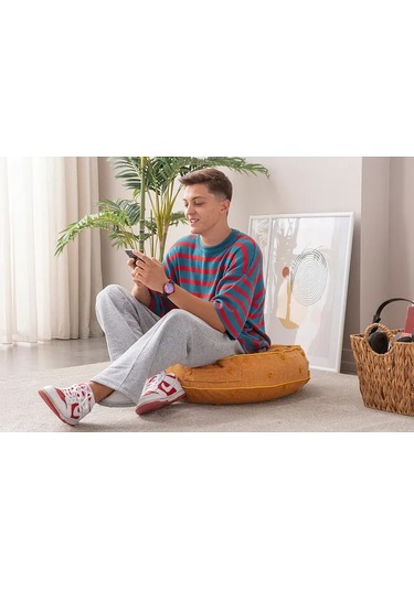 Çok Amaçlı Puantiyeli Keten Yer Bahçe Minderi Fermuarlı İç Dolgulu Yıkanabilir 60x65 Turuncu