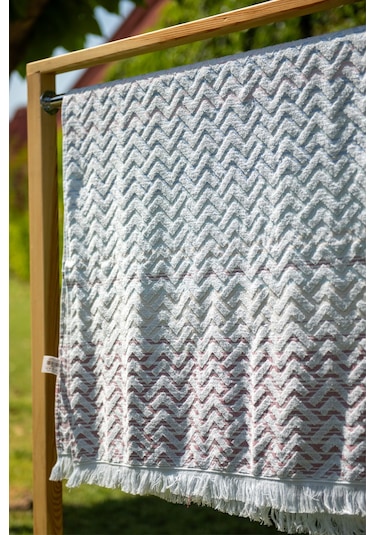 Menderes Home Cotton Collection Bukle Plaj Havlusu Saçaklı Mavi