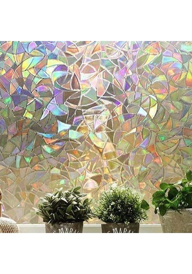 Qingmipy 3b Yapıştırıcısız Gizlilik Ve Uv Koruma Cam Filmi - Renkli Görsel Efektli Dekoratif Pencere Kaplaması Beyaz