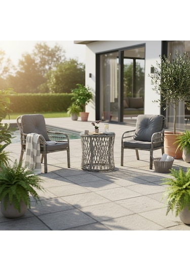 Capri Swing Pisa Tekli Rattan Bahçe Balkon Oturma Grubu Beyaz 702