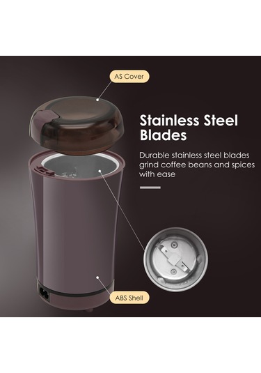 Xiyyadms Pratik Elektrikli Kahve Değirmeni - Paslanmaz Çelik Bıçaklı, 300g Kapasiteli, Baharat Ve Kuruyemiş Öğütücü