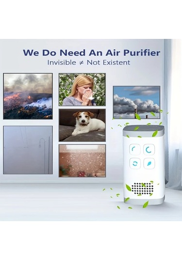 Oldfriend Gri Mini Taşınabilir Negatif İyon Ozon Hava Temizleyici Yatak Ofis Oturma Odası Koku Duman Arındırma