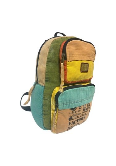 Kaliteli Tek Bölmeli Vintage Disayn Günlük Sırt Gezi Okul Seyahat Çantası Jannie Bag 27 Cm X 40 Cm Haki