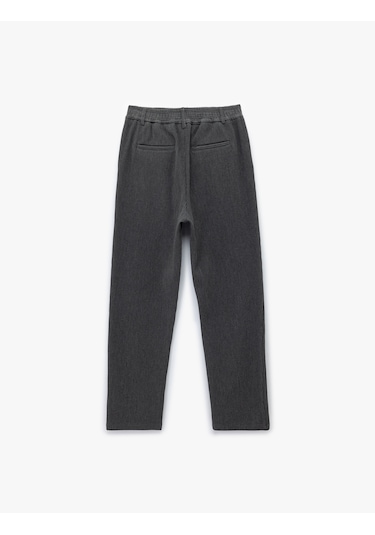 Koton Normal Bel Cep Detaylı Düğmeli Fitilli Chino Pantolon Antrasit 6wam40010hk Antrasit
