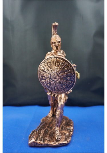 Achilles Aşil Mitolojik Tasarım - Ev Ofis Dekoratif Hediyelik Aksesuar 19 Cm Bakır