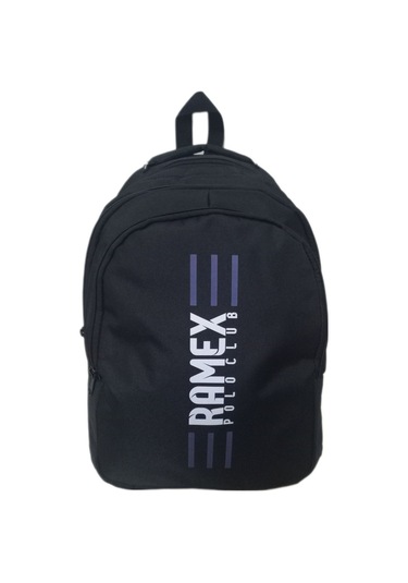 Unisex Siyah Ramex Sırt Çantası Büyük Boy Seyahat Okul Çantası Su Itici Siyah