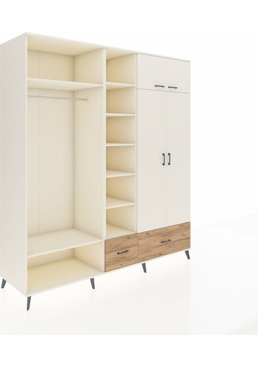 Kronos Dolap 12 Raflı 2 Çekmeceli 2 Askılı 220x59x243 Aytaşı-aytaşı/çam Aytası/atlas Çam