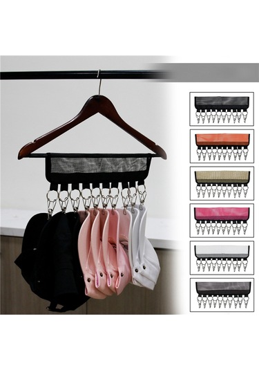 Konesam Fonksiyonel Demir Mantar Klipsli Çanta Şapka Organizer - Taşınabilir Ev & Seyahat Giysi Dolabı Depolama Rakımi Beyaz Beyaz