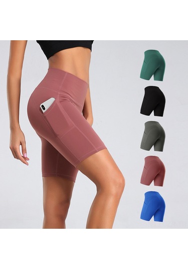 Geeroyoo Yoga Spor Şortu: Yüksek Bel, Nefes Alabilen, Hızlı Kuruyan, Yeşil, 2xl Yeşil