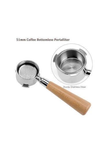 Bloomnest De'longhi Ec680 Ec685 Kahve Makinesi Filtre Sepeti, 51mm Paslanmaz Çelik Portafiltre Ahşap Saplı