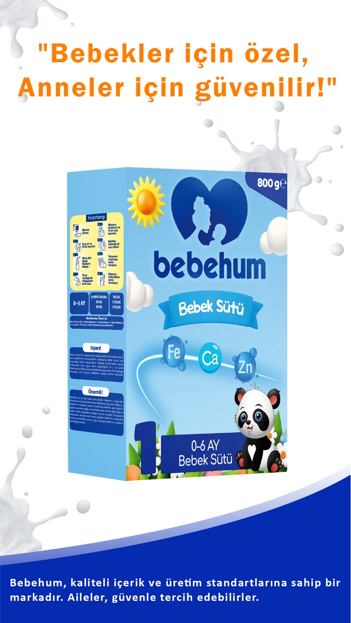 Bebehum 1 Bebek Sütü 800 Gr 0-6 Ay 8 Adet