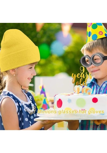 Jl Komik Dekoratif Sahne Cosplay Küçük Sarı Adam Gözlük Ve Şapka