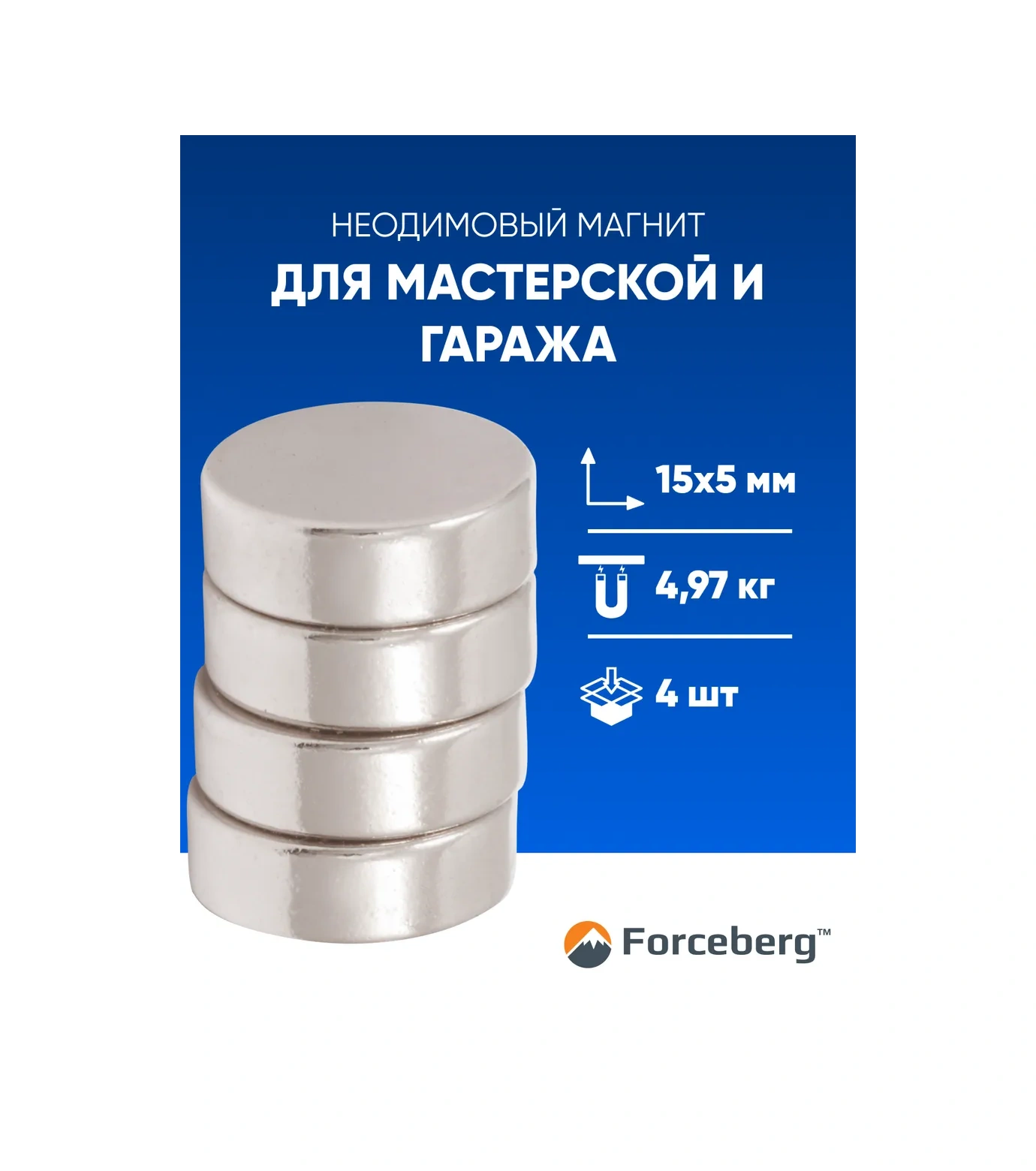 Forceberg Neodim Mıknatıs Disk 15x5 Mm, 4 Adet 12383049