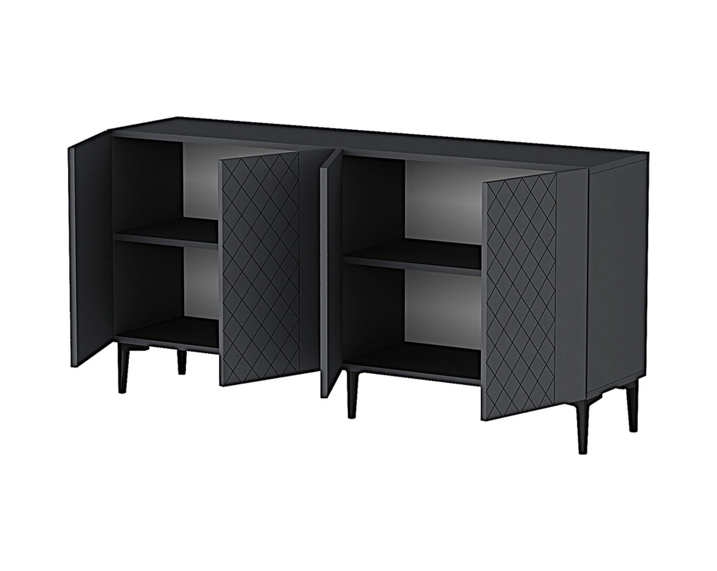 Ka1512a Resso150 Konsol, Kahve Köşesi, Tv Sehpası Antrasit 150cm Gri