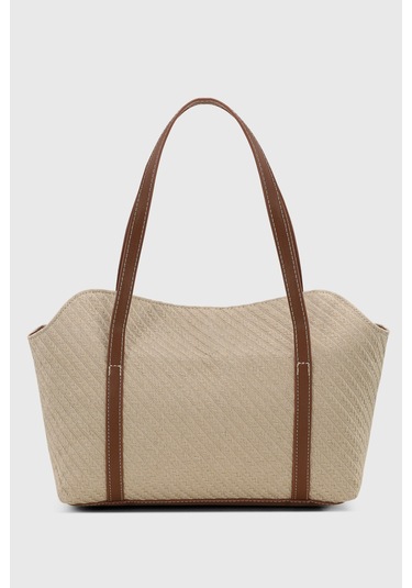 Doğal Hasır Görünümlü Kapaklı Bowling Omuz Çantası 270 Hasır