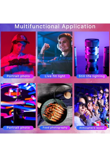 Andoer Pocket Rgb Video Işığı Led Dolgu Işığı Paneli Siyah Siyah