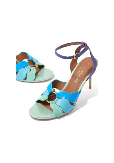 Kurt Geiger Sun Wave %100 Deri Lüks Tasarın Kadın Sandalet Mavi