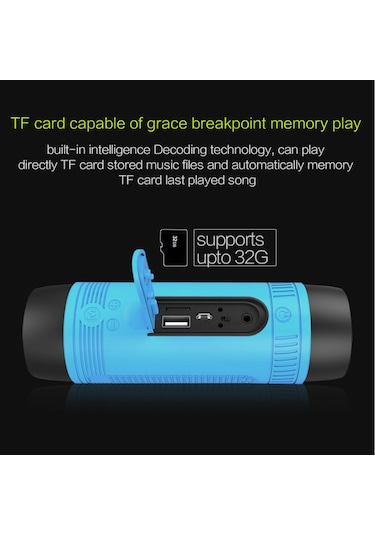 Zealot S1 Dış Mekan Bt Hoparlörler Taşınabilir Ses Kutusu Ipx5 Su Geçirmez Led El Feneri Sos Mikrofonlu