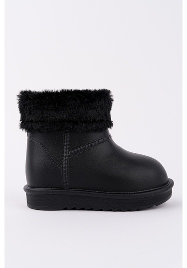 Muggo Frigus Çocuk Kürklü Yağmur Ve Kar Botu Siyah