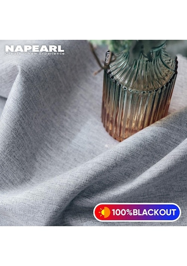 Gri 1 Adet Napearl % 100% Karartma Düz Renk Keten Yatak Odası Pencere Perdesi Modern Halk Perdeler Oturma Odası Fon Perde 57023859 Gri