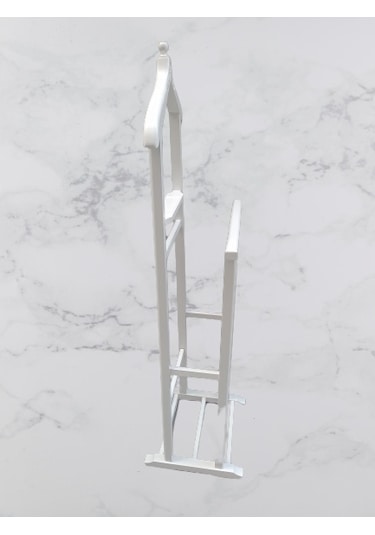 Dilsiz Uşak Çift Tepeli Havlulu Model Parlak Beyaz Lake Askılık A Beyaz