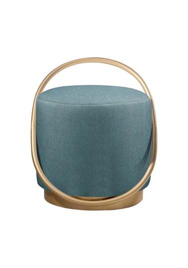 Loop Serisi Puf, Metal Halkalı Puf, Makyaj Oturağı ,puf Bench Montajsız Oturak Gold Metal Ayaklı Füme