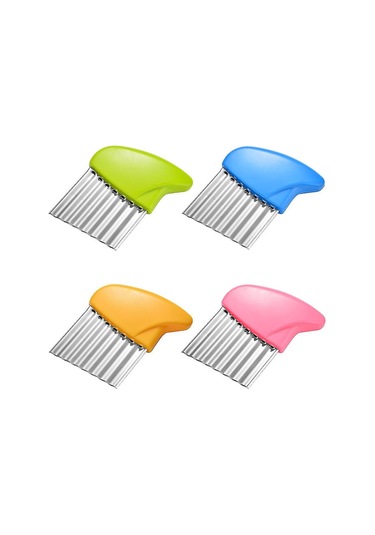 Paslanmaz Çelik Patates Dilimleyici, Meyve Ve Sebzeler İçin Uygun, 4 Adet, Çok Renkli Diğer