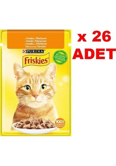Purina Friskies Tavuklu Soslu Pouch Yetişkin Kedi Yaş Maması 26 x 85 G