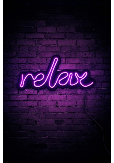 Relax Neon Led Duvar Aydınlatması & Dekoru & Gece Lambası Pembe Pembe