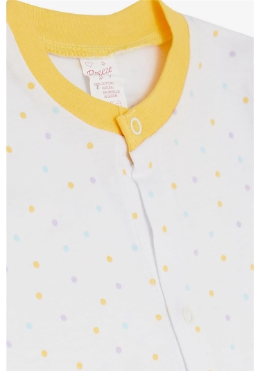 Breeze Kız Bebek Kısa Kollu Tulum Renkli Puantiye Desenli 0-3 Ay-6 Ay, Beyaz-Beyaz Breeze Kız Bebek Kısa Kollu Tulum Renkli Puantiye Desenli 0-3 Ay-6 Ay, Beyaz-Beyaz