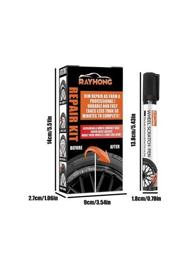 Monyee Jant Tamir Seti Siyah Jant Boyası - Curb Hasarları, Zımparalama Izleri Tamiri, Pas Ve Suya Dayanıklı, Tüm Jant Tipleri İçin