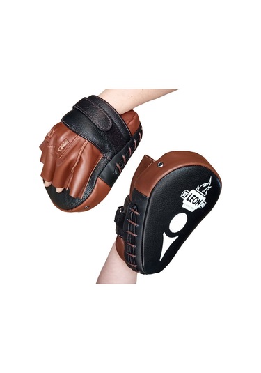 Aksaspor Leon Ultimate Hakiki Deri Boks Ve Kick Boks El Lapası Ellik Kahve